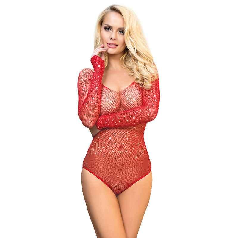 SUBBLIME - 952303 SHINY GRILL BODY MIT OFFENEN SCHULTERN LANGE RMEL ROT EINE GRÖSSE - Vanelion Paradise