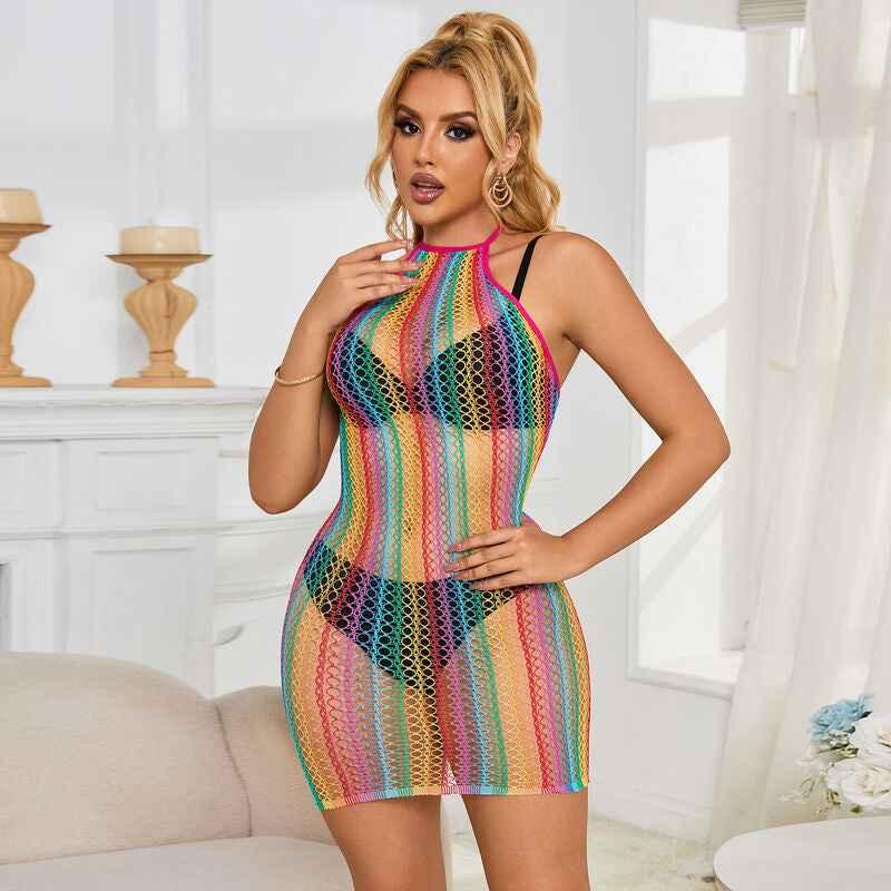 SUBBLIME - 952341 REGENBOGEN-NETZ-KLEID EINE GRÖSSE - Vanelion Paradise
