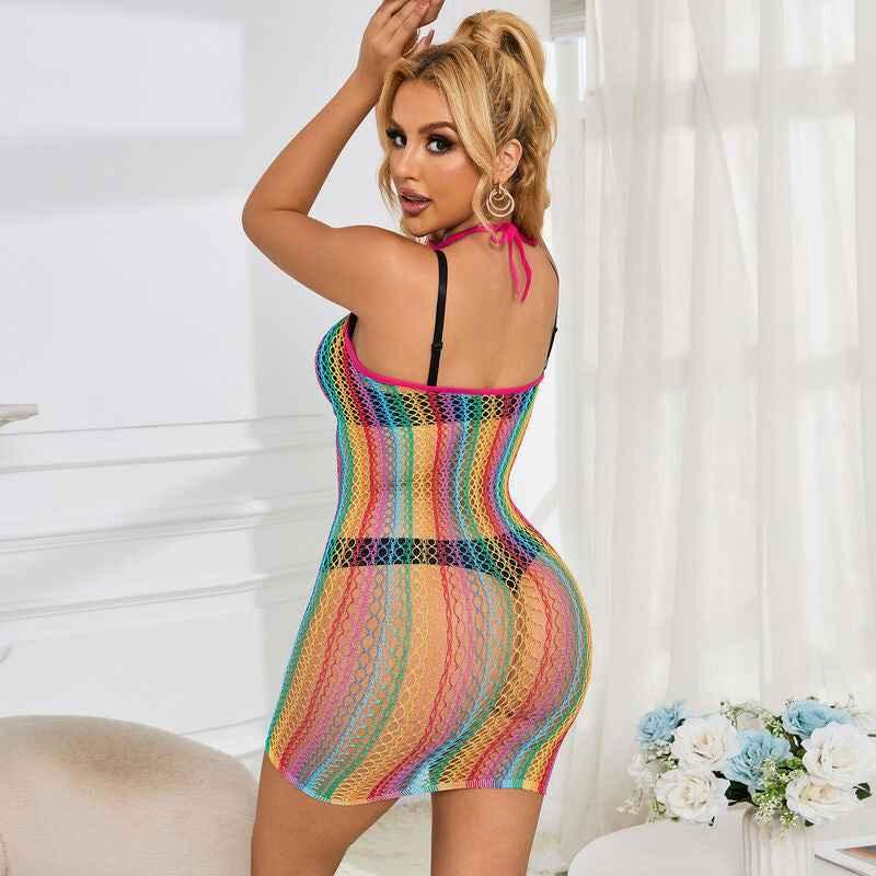 SUBBLIME - 952341 REGENBOGEN-NETZ-KLEID EINE GRÖSSE - Vanelion Paradise