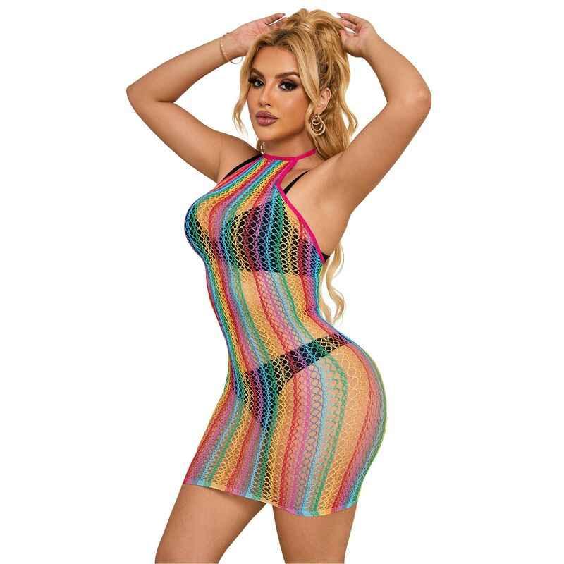 SUBBLIME - 952341 REGENBOGEN-NETZ-KLEID EINE GRÖSSE - Vanelion Paradise