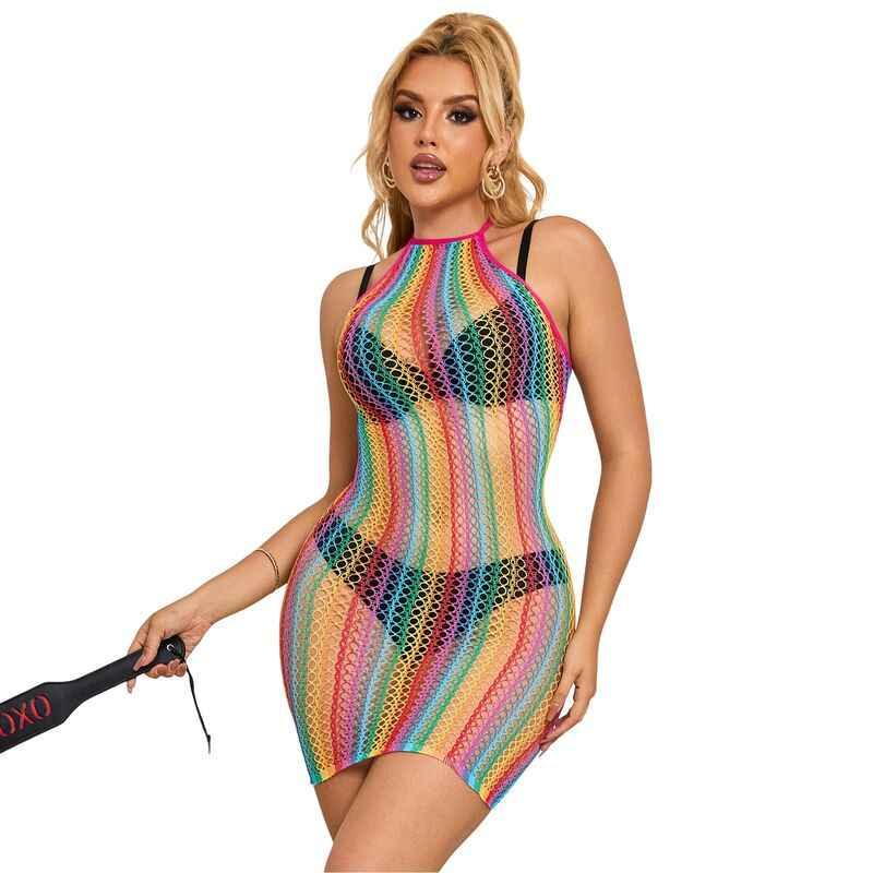 SUBBLIME - 952341 REGENBOGEN-NETZ-KLEID EINE GRÖSSE - Vanelion Paradise
