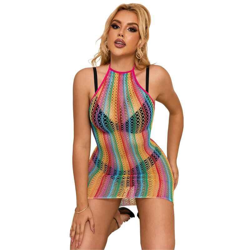 SUBBLIME - 952341 REGENBOGEN-NETZ-KLEID EINE GRÖSSE - Vanelion Paradise