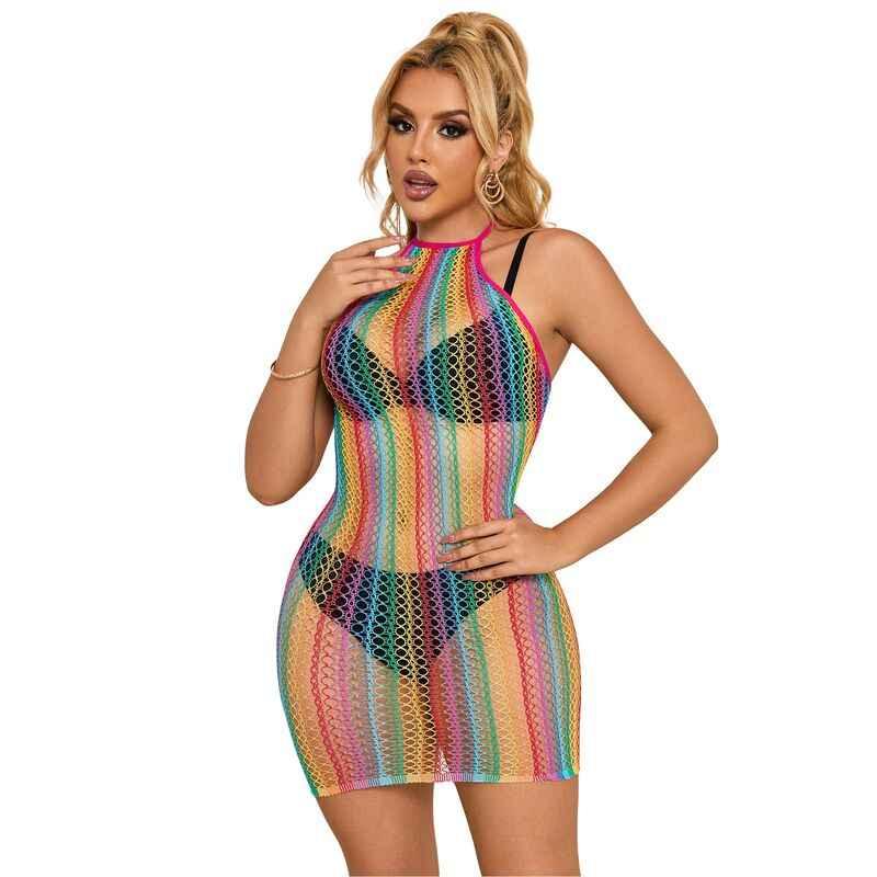 SUBBLIME - 952341 REGENBOGEN-NETZ-KLEID EINE GRÖSSE - Vanelion Paradise
