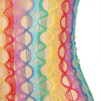 SUBBLIME - 952365 RAINBOW NETZ-KLEID MIT FREIEN SCHULTERN EINE GRÖSSE - Vanelion Paradise
