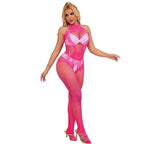 SUBBLIME - 952389 BODYSTOCKING MIT SCHNITTFREIEM NETZ UND SPITZE MIT HOHEM HALS EINE GRÖSSE - Vanelion Paradise