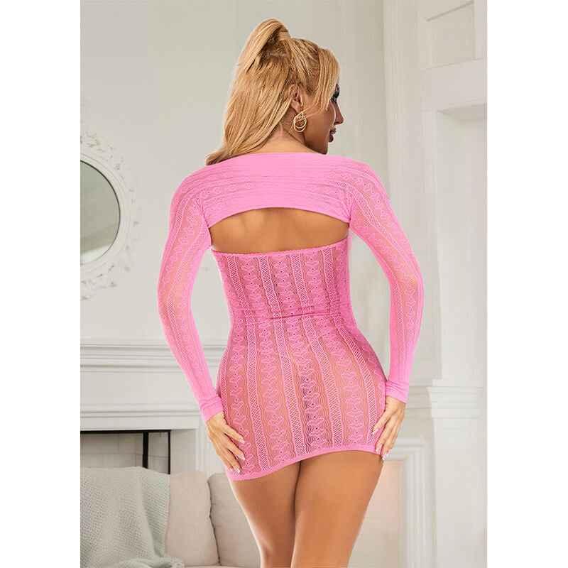 SUBBLIME - 952471 ROSA NETZ-KLEID EINE GRÖSSE - Vanelion Paradise