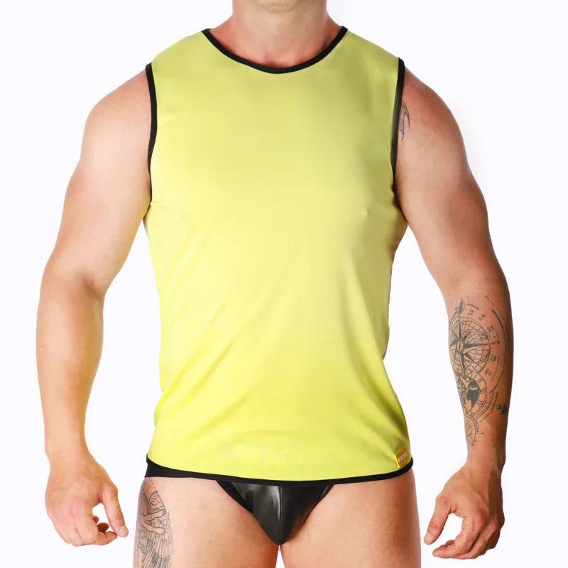MACHO - GELBES T-SHIRT S/M - Vanelion Paradise