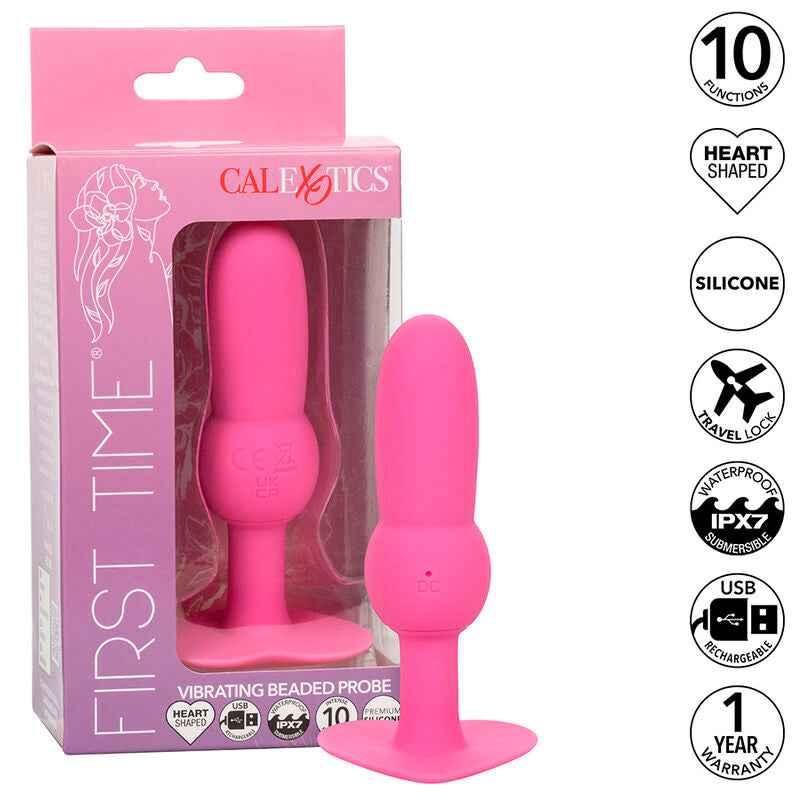 CALEXOTICS - FIRST TIME ANAL PLUG MIT PERLENSONDE 10 VIBRATIONEN ROSA - Vanelion Paradise