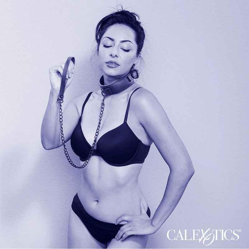 CALEXOTICS - NOCTURNAL HALSBAND & LEINE LEDER VERSTELLBAR SCHWARZ - Vanelion Paradise