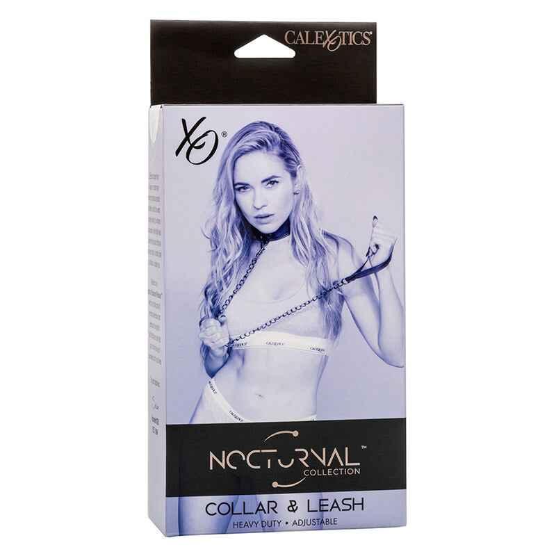 CALEXOTICS - NOCTURNAL HALSBAND & LEINE LEDER VERSTELLBAR SCHWARZ - Vanelion Paradise