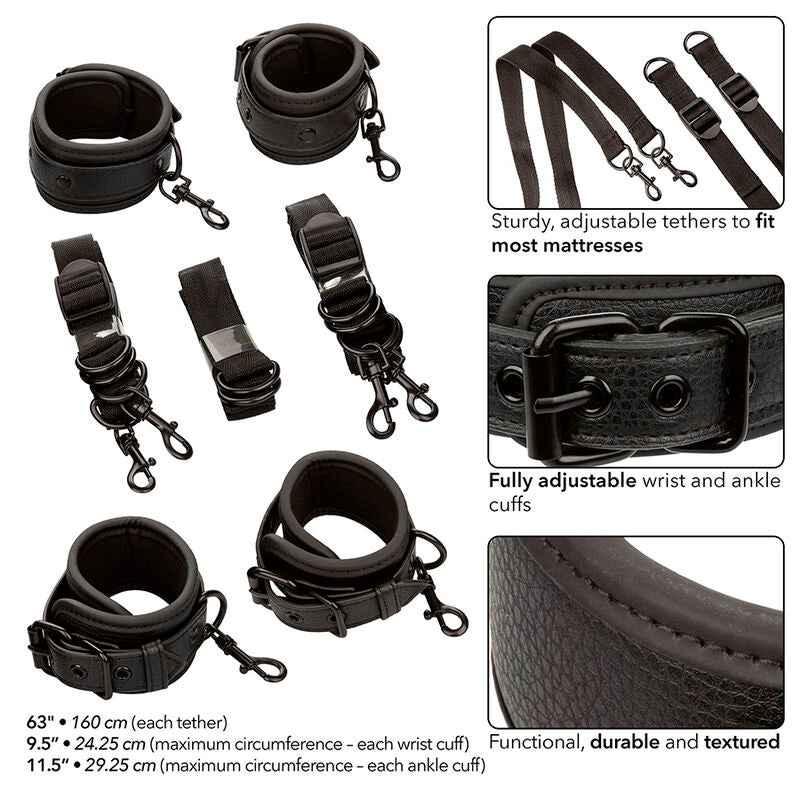 CALEXOTICS - NOCTURNAL BETTFESSELN LEDER VERSTELLBAR SCHWARZ - Vanelion Paradise