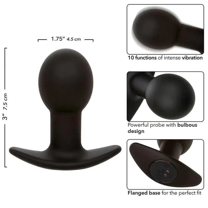CALEXOTICS - ROCK BOTTOM ANAL PLUG 10 VIBRATIONEN SILIKON SCHWARZ - Vanelion Paradise