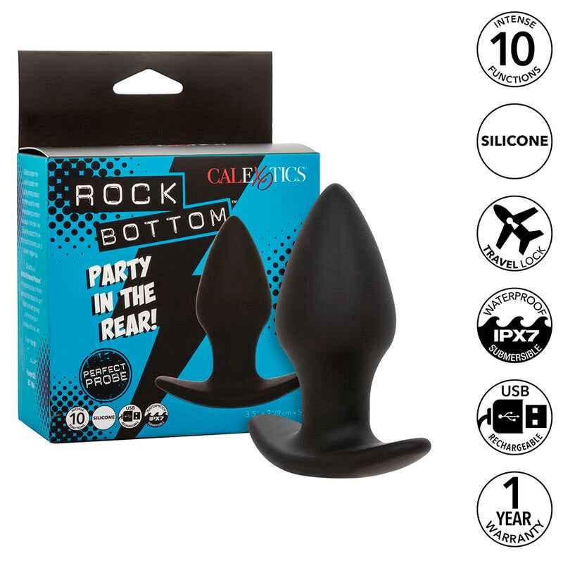 CALEXOTICS - ROCK BOTTOM PERFECT ANAL PLUG 10 VIBRATIONEN SILIKON SCHWARZ - Vanelion Paradise