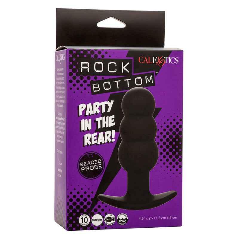 CALEXOTICS - ROCK BOTTOM ANAL PLUG MIT PERLEN 10 VIBRATIONEN SILIKON SCHWARZ - Vanelion Paradise