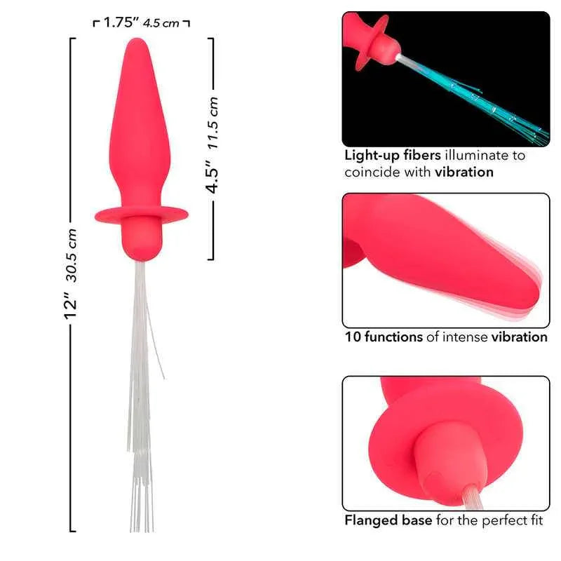 CALEXOTICS - SOUTHERN LIGHTS LIGHT UP LEUCHTENDE ANALSTECKER 10 VIBRATIONEN SILIKON ROSA - Vanelion Paradise