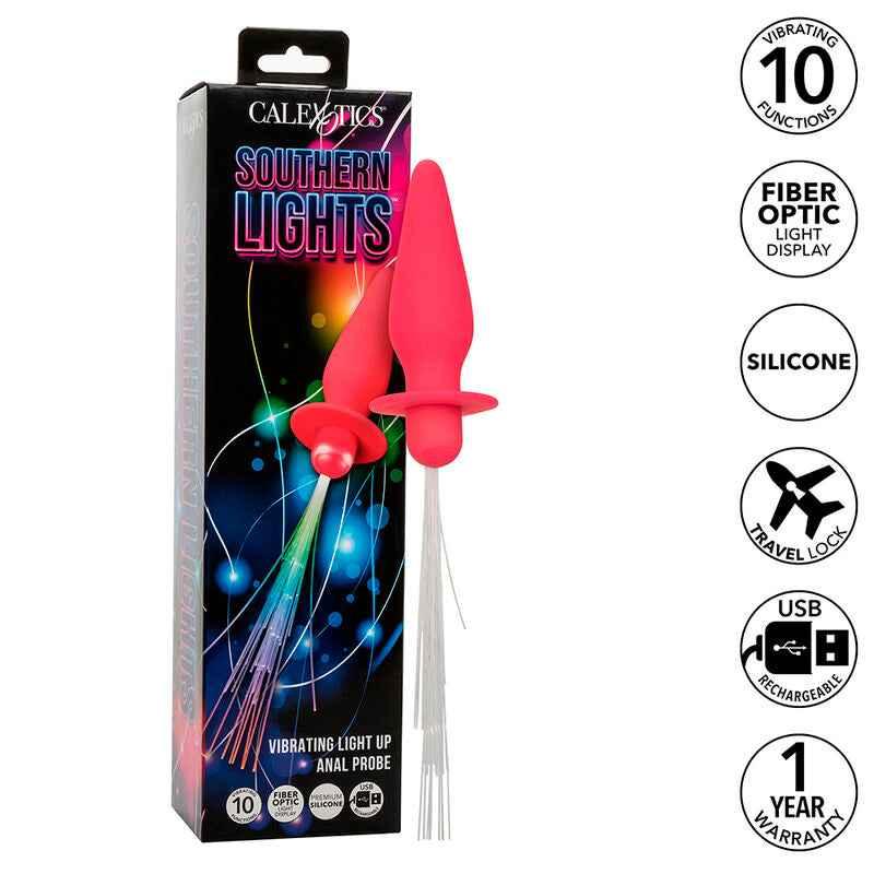 CALEXOTICS - SOUTHERN LIGHTS LIGHT UP LEUCHTENDE ANALSTECKER 10 VIBRATIONEN SILIKON ROSA - Vanelion Paradise