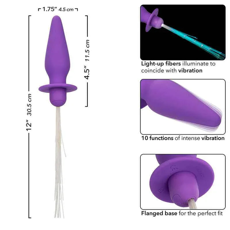 CALEXOTICS - SOUTHERN LIGHTS LIGHT UP LEUCHTENDE ANALSTECKER 10 VIBRATIONEN SILIKON LILA - Vanelion Paradise