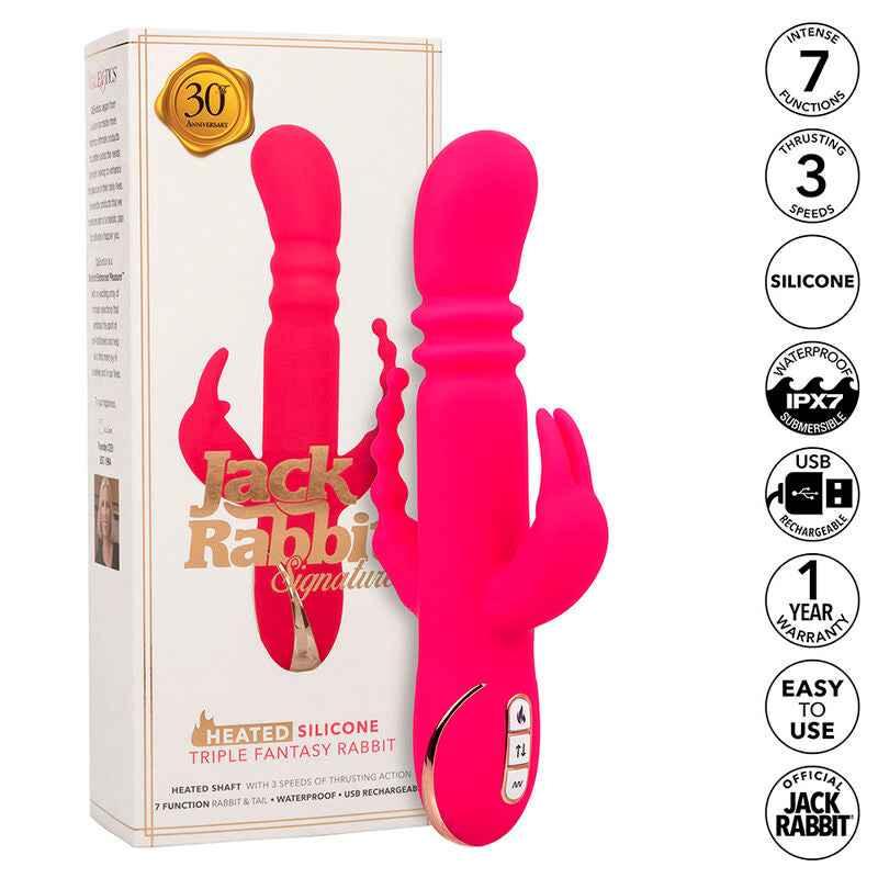 CALEXOTICS - JACK FANTASY DREIFACH BEHEIZTER VIBRATOR RABBIT ROSA - Vanelion Paradise
