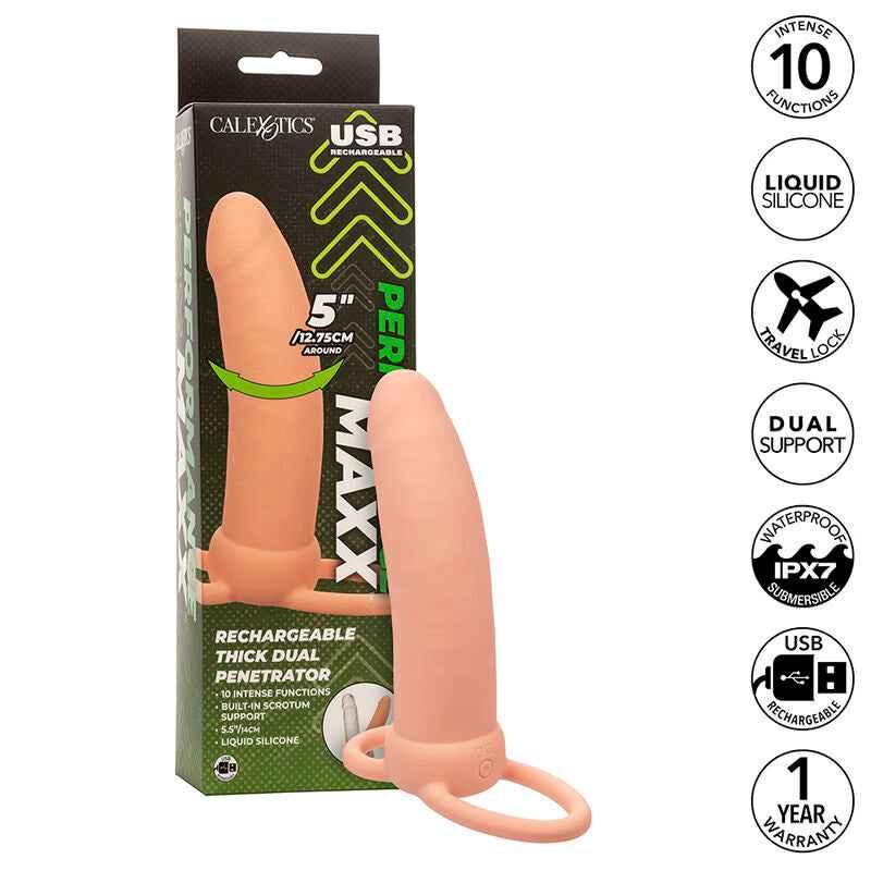 CALEXOTICS - MAXX THICK DUAL PENETRATOR 10 VIBRATIONEN FLEISCH - Vanelion Paradise
