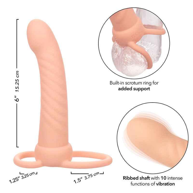CALEXOTICS - MAXX RIBBED DUAL PENETRATOR 10 VIBRATIONEN FLEISCH - Vanelion Paradise