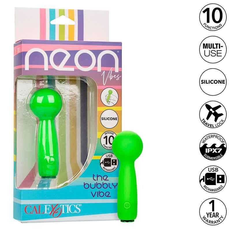 CALEXOTICS - NEON VIBES THE BUBBLY VIBE MINI-MASSAGER 10 VIBRATIONEN GRÜN - Vanelion Paradise