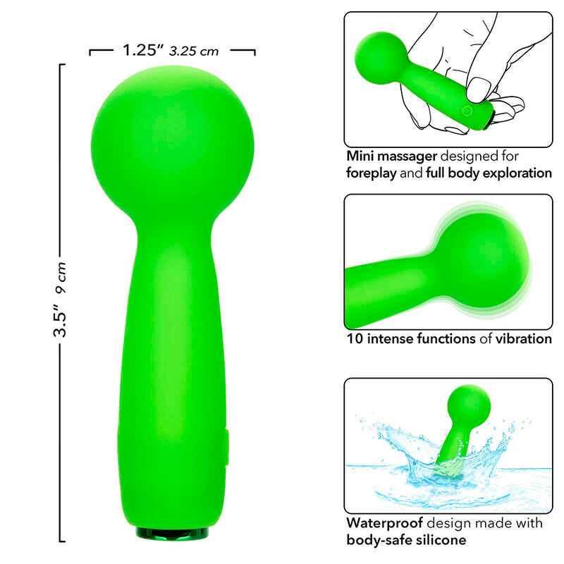 CALEXOTICS - NEON VIBES THE BUBBLY VIBE MINI-MASSAGER 10 VIBRATIONEN GRÜN - Vanelion Paradise