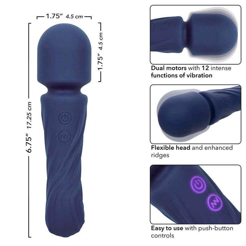 CALEXOTICS - CHARISMA ALLURE MASSAGER DOPPELMOTOR 12 FUNKTIONEN 17,25 CM X 4,5 CM LILA - Vanelion Paradise