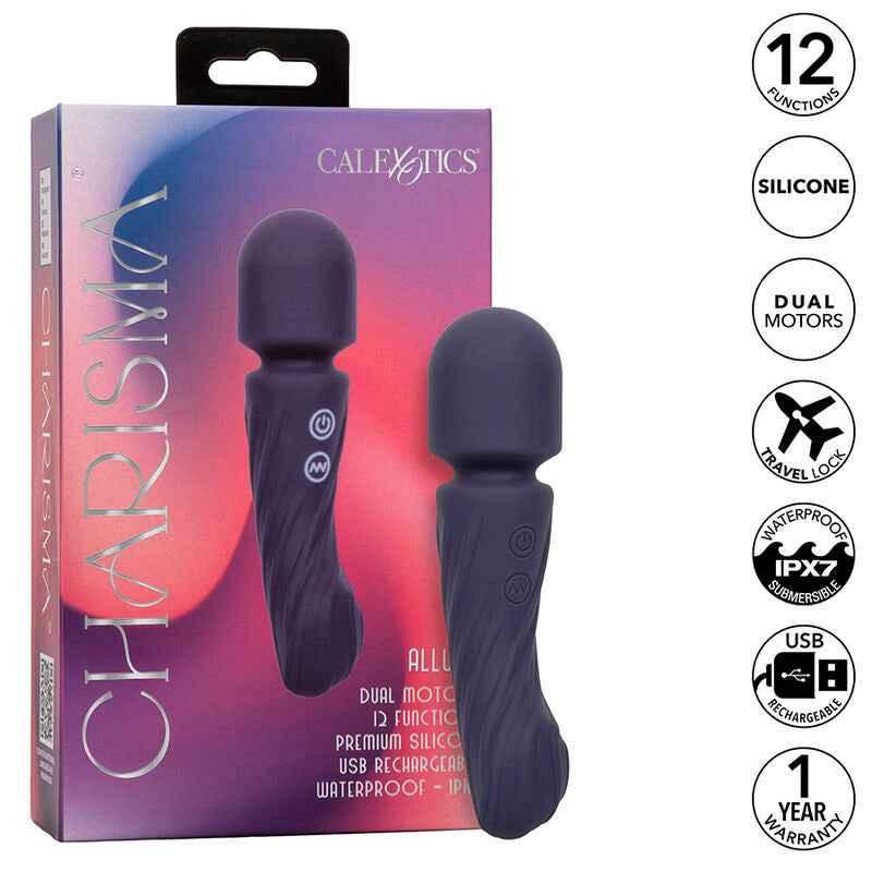 CALEXOTICS - CHARISMA ALLURE MASSAGER DOPPELMOTOR 12 FUNKTIONEN 17,25 CM X 4,5 CM LILA - Vanelion Paradise