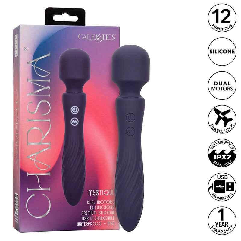 CALEXOTICS - CHARISMA MYSTIQUE MASSAGER DOPPELMOTOR 12 FUNKTIONEN 20,5 CM X 4,5 CM LILA - Vanelion Paradise