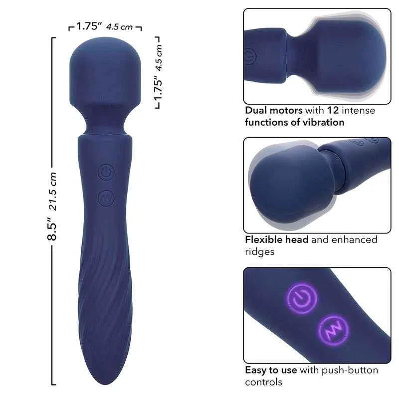 CALEXOTICS - CHARISMA MYSTIQUE MASSAGER DOPPELMOTOR 12 FUNKTIONEN 20,5 CM X 4,5 CM LILA - Vanelion Paradise