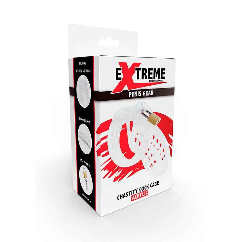 HIDDEN DESIRE - EXTREME KEUSCHHEITSPFERDKÄFIG ACRYL EINSTELLBAR KLAR - Vanelion Paradise