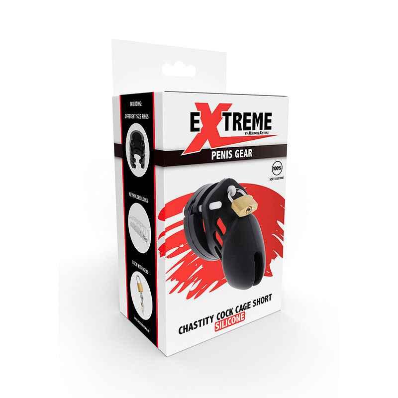 HIDDEN DESIRE - EXTREME KEUSCHHEITSPUMPENKÄFIG AUS SILIKON GRÖSSE S SCHWARZ - Vanelion Paradise