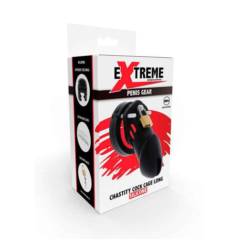 HIDDEN DESIRE - EXTREME KEUSCHHEITSPUMPENKÄFIG AUS SILIKON GRÖSSE L SCHWARZ - Vanelion Paradise
