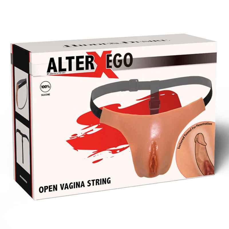 HIDDEN DESIRE - ALTER EGO VERSTELLBARER OFFENER VAGINA-STRING, FLESH - Vanelion Paradise