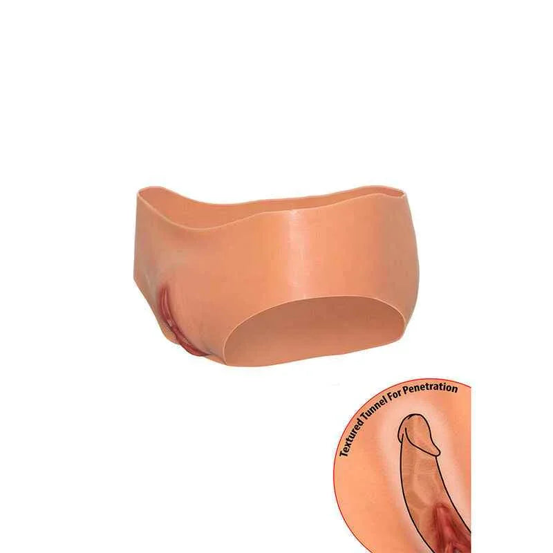 HIDDEN DESIRE - ALTER EGO OFFENER VAGINA-SLIP MIT NIEDRIGER TAILLE, FLEISCH - Vanelion Paradise