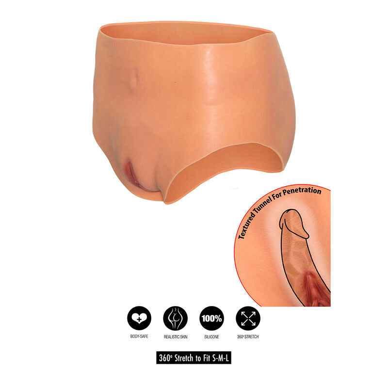 HIDDEN DESIRE - ALTER EGO OFFENER VAGINA-SLIP MIT HOHER TAILLE, FLEISCH - Vanelion Paradise