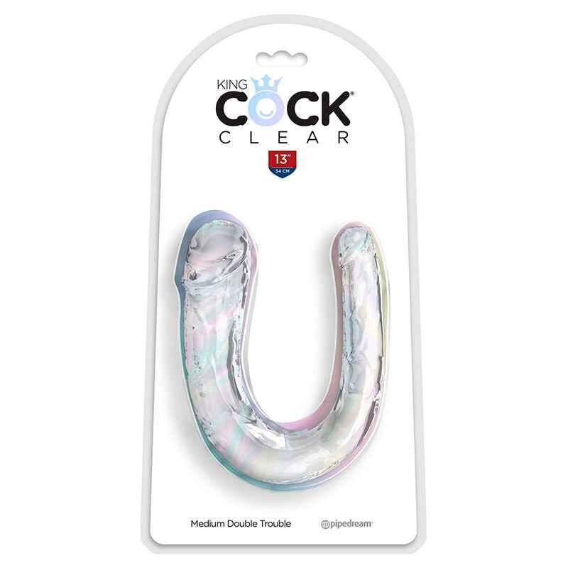 KING COCK - DOUBLE TROUBLE DOPPELDILDO 33 CM KLAR - Vanelion Paradise
