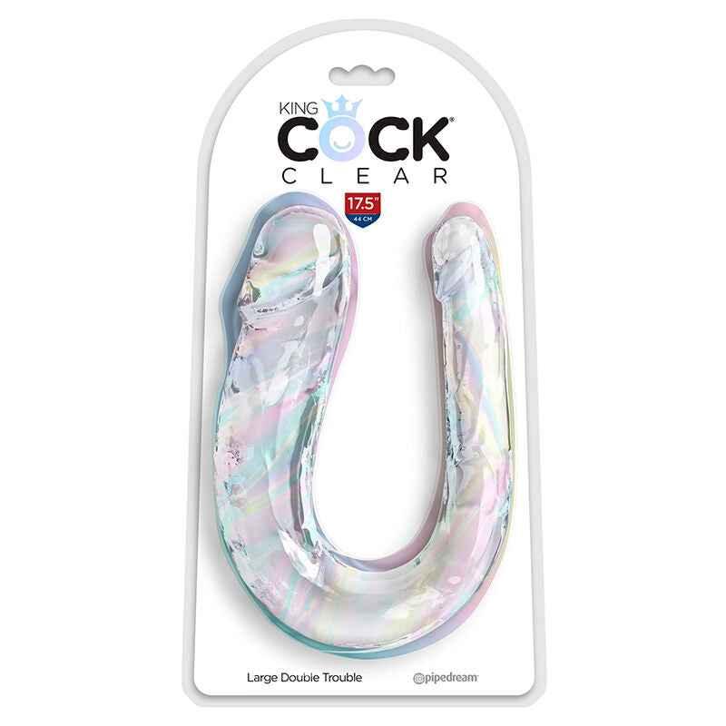 KING COCK - DOUBLE TROUBLE DOPPELDILDO 44 CM KLAR - Vanelion Paradise