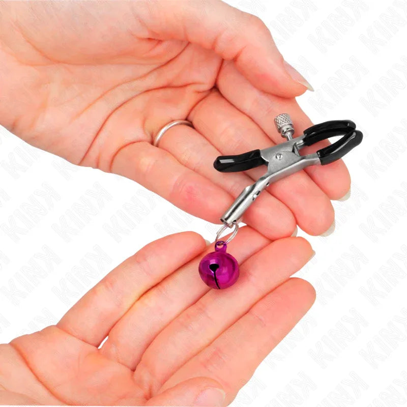 KINK - LILA NIPPELKLEMME MIT EINZELNEN GLOCKEN 6 CM - Vanelion Paradise