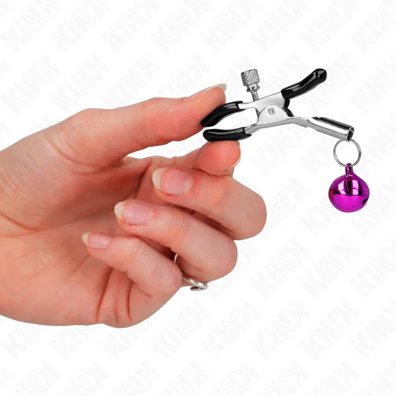 KINK - LILA NIPPELKLEMME MIT EINZELNEN GLOCKEN 6 CM - Vanelion Paradise