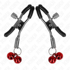KINK - DOPPELTE GLOCKEN-NIPPELKLAMMERE ROT 6 CM - Vanelion Paradise