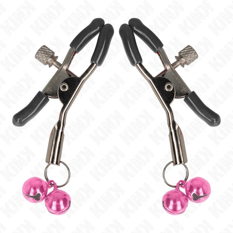 KINK - DOPPELGLÖCKCHEN-NIPPELKLAMMER ROSA 6 CM - Vanelion Paradise