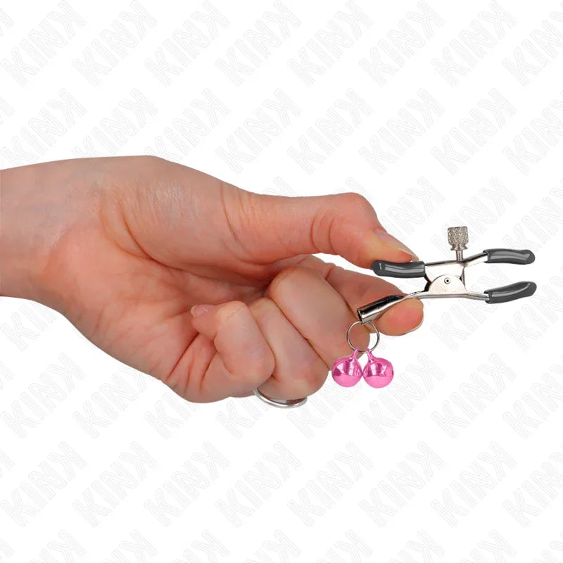 KINK - DOPPELGLÖCKCHEN-NIPPELKLAMMER ROSA 6 CM - Vanelion Paradise