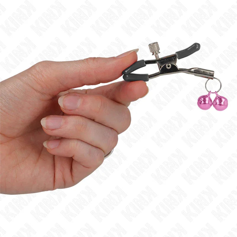KINK - DOPPELGLÖCKCHEN-NIPPELKLAMMER ROSA 6 CM - Vanelion Paradise