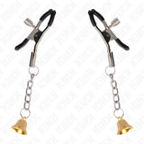 KINK - GOLDENE NIPPELKLEMMEN MIT GLOCKENANHÄNGER 6 CM - Vanelion Paradise