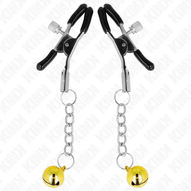 KINK - GOLDENE JINGLE BELL ANHÄNGER-NIPPELKLAMMERN 6 CM - Vanelion Paradise