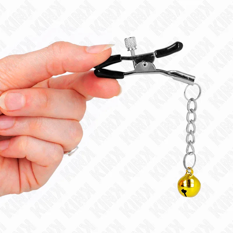 KINK - GOLDENE JINGLE BELL ANHÄNGER-NIPPELKLAMMERN 6 CM - Vanelion Paradise