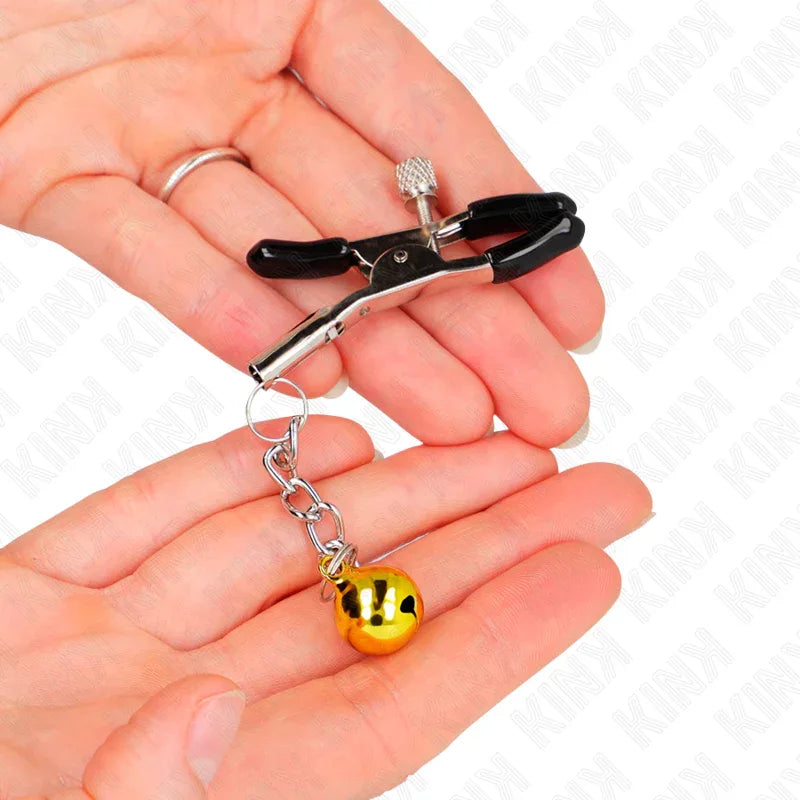 KINK - GOLDENE JINGLE BELL ANHÄNGER-NIPPELKLAMMERN 6 CM - Vanelion Paradise