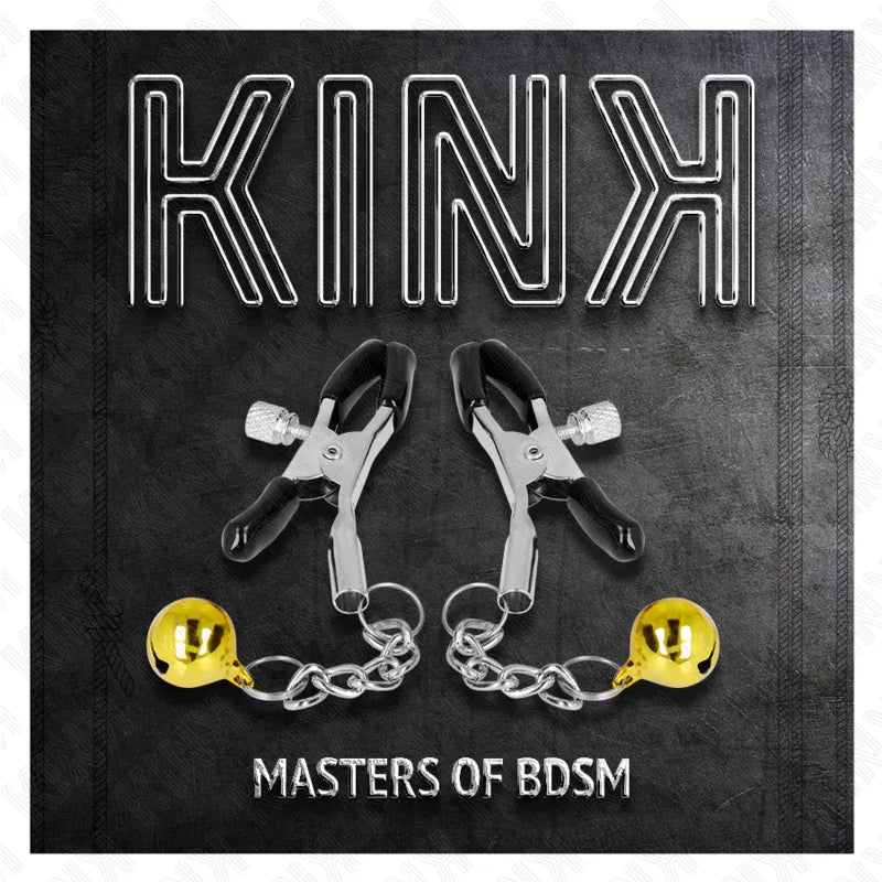 KINK - GOLDENE JINGLE BELL ANHÄNGER-NIPPELKLAMMERN 6 CM - Vanelion Paradise