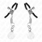KINK - GLASPERLEN-NIPPELKLAMMERN SILBER 6 CM - Vanelion Paradise